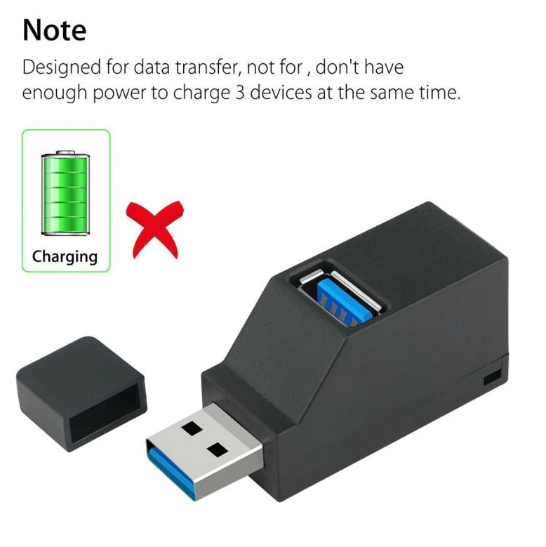 3 Port USB 3.0 Hub - High-Speed Data Transfer for Multiple Devices