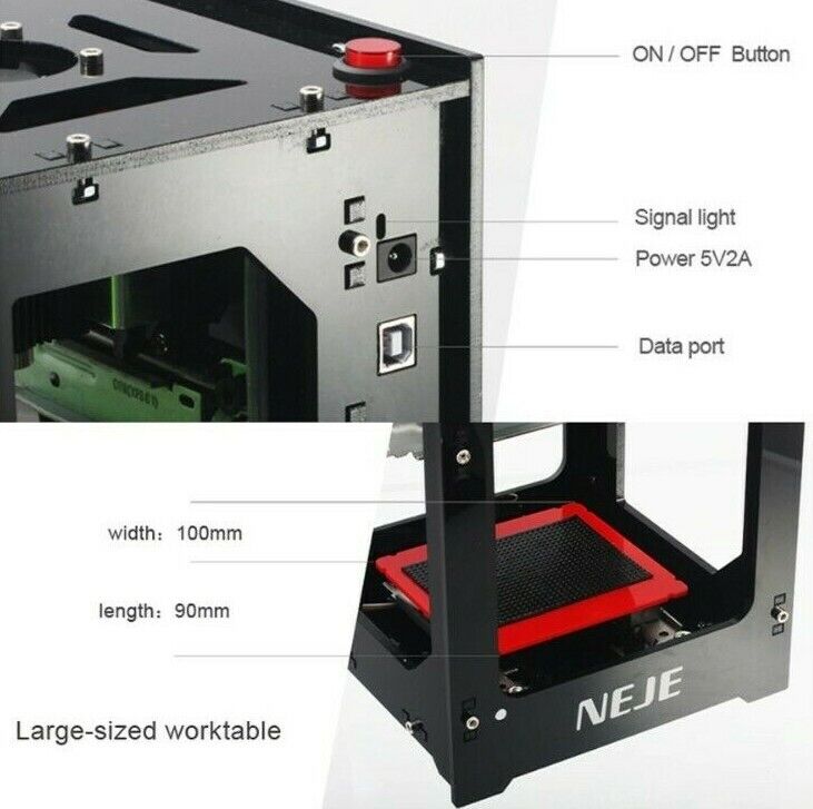 NEJE DK-8-KZ 1500mW Mini CNC Laser Engraver for Precision Crafting