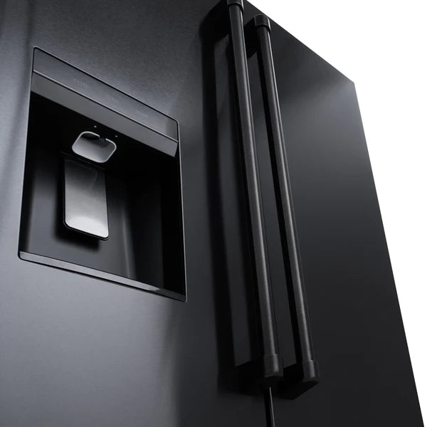 ZLINE 36 in. Black Stainless Steel French Door Refrigerator with Dual Ice Maker