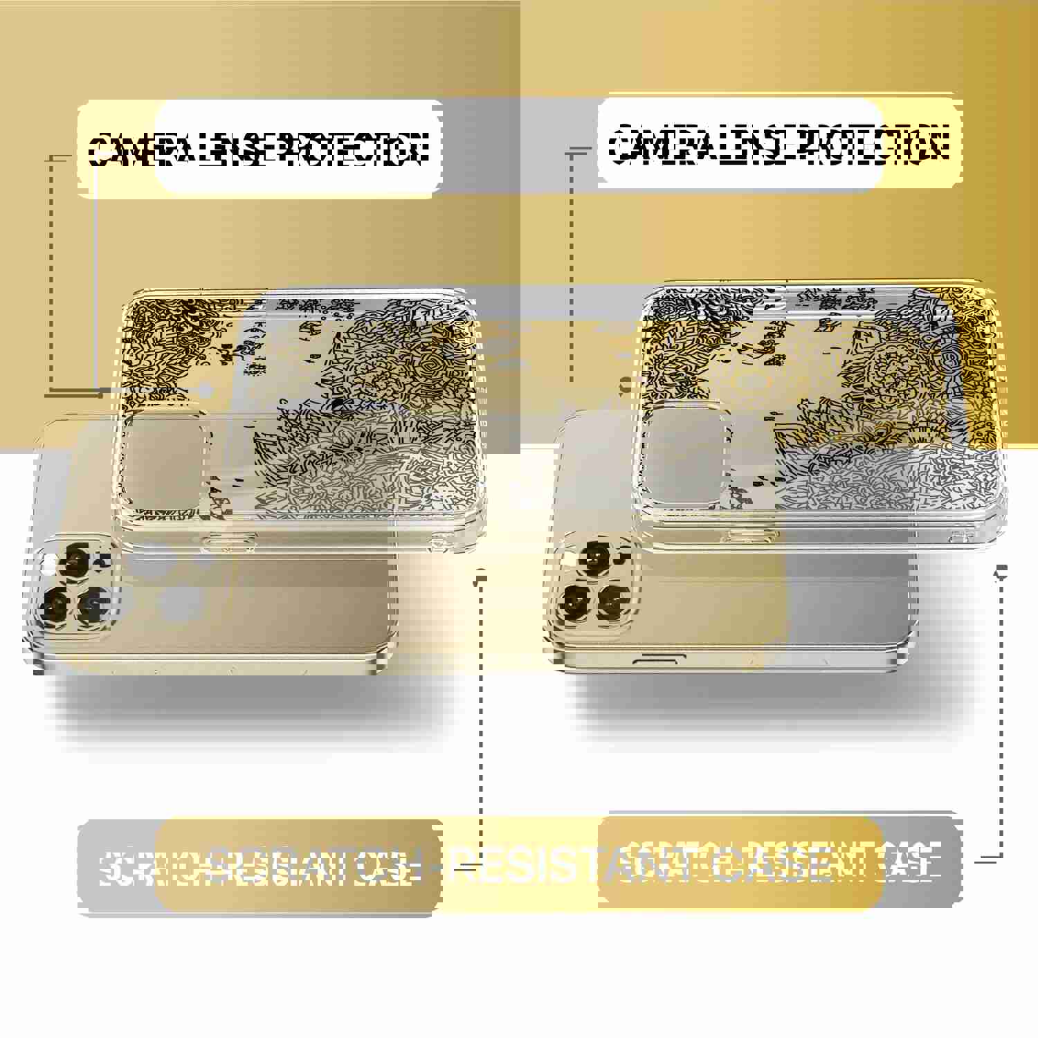Premium TPU Clear Case with Wind Flower Design for iPhone & Samsung Phones