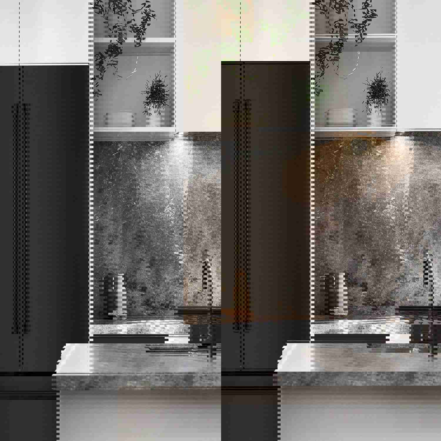 ZLINE 36 in. 22.5 cu. ft Built-in French Door Refrigerator with Ice Maker in Fingerprint Resistant Black Stainless Steel