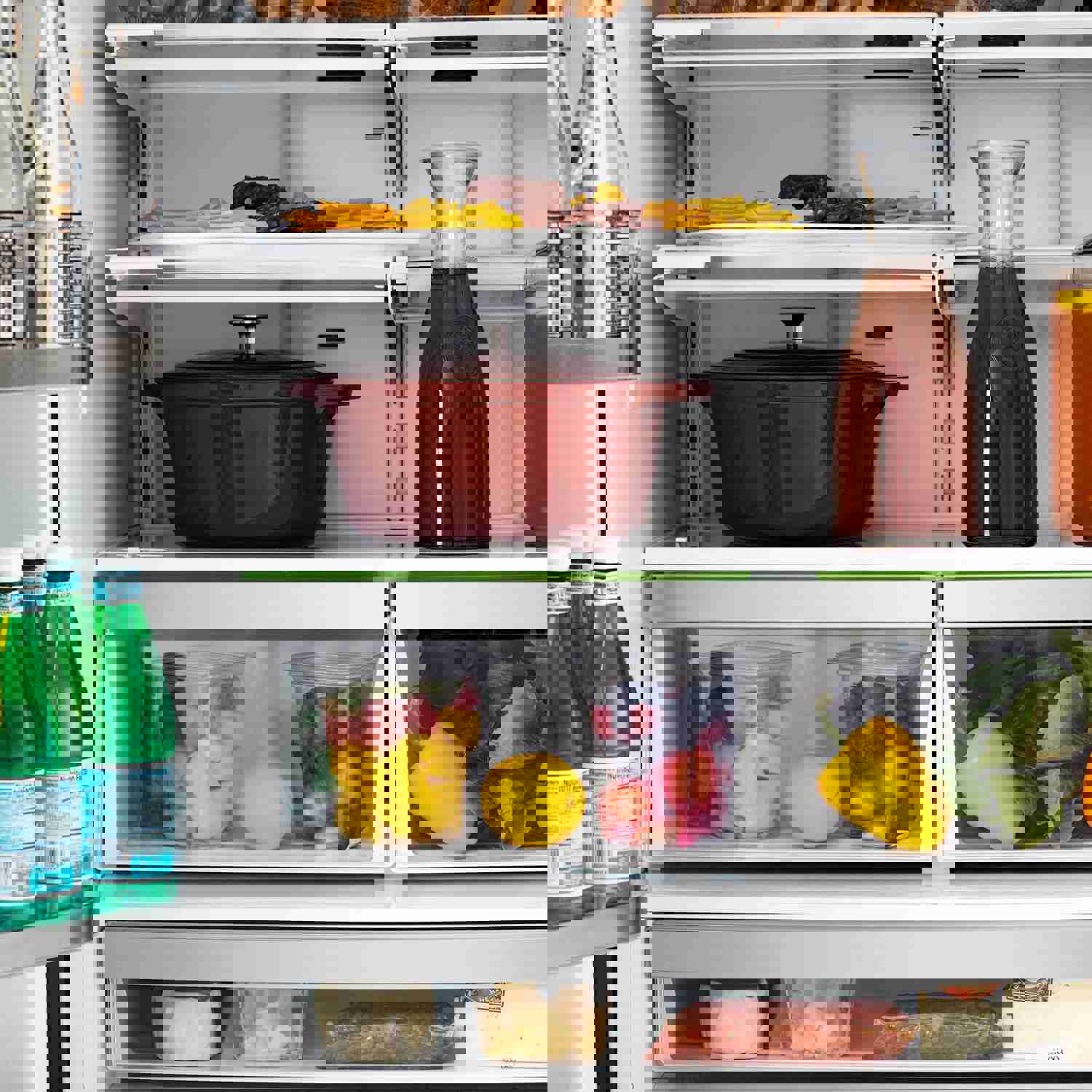 ZLINE 36 in. 22.5 cu. ft Built-in French Door Refrigerator with Ice Maker in Fingerprint Resistant Black Stainless Steel