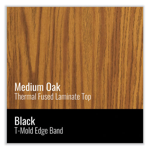 Correll Adjustable Activity Table with Med Oak Top and Black Legs