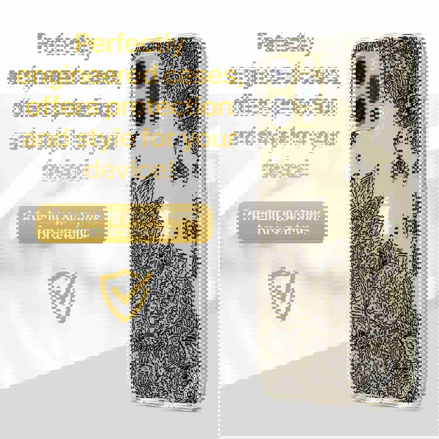 Premium TPU Clear Case with Wind Flower Design for iPhone & Samsung Phones