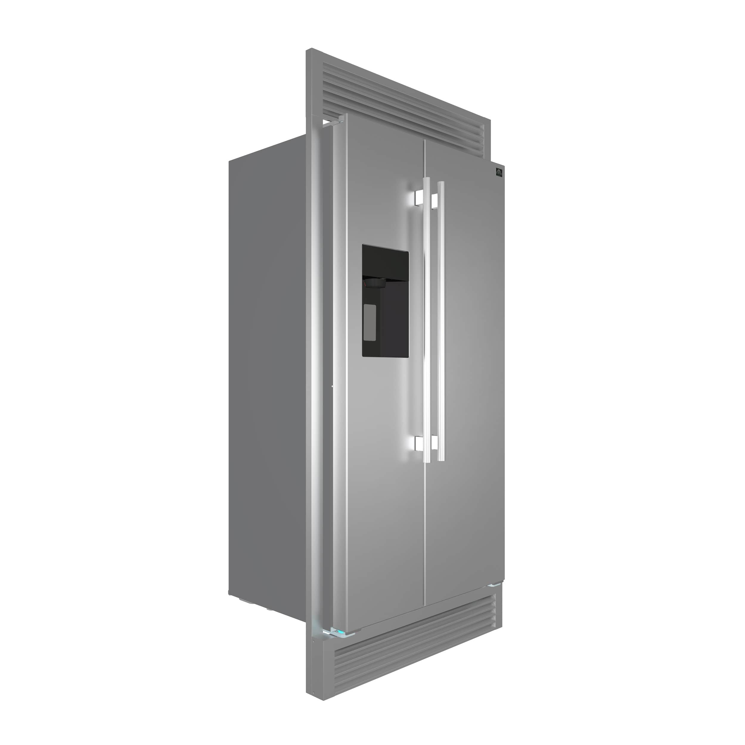 Forno Salerno 36 Side-by-Side 20 Cu.Ft Stainless Steel Refrigerator with Ice Maker