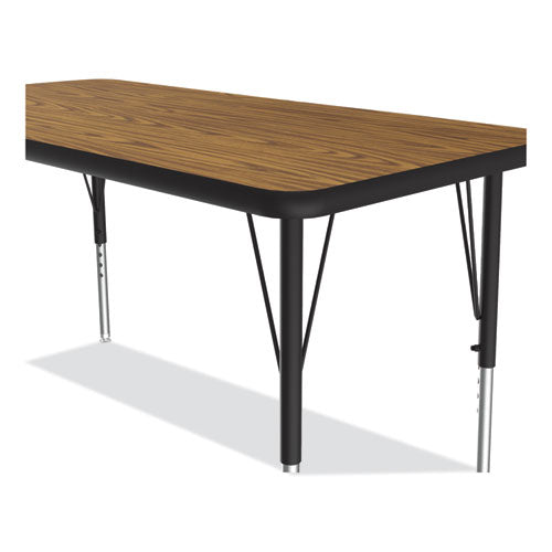 Correll Adjustable Activity Table with Med Oak Top and Black Legs