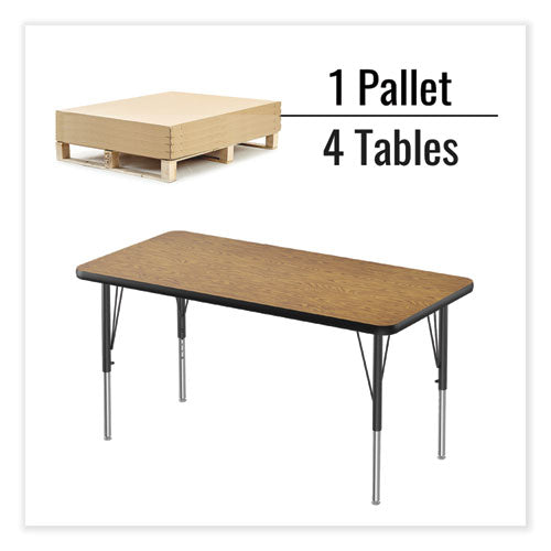 Correll Adjustable Activity Table with Med Oak Top and Black Legs