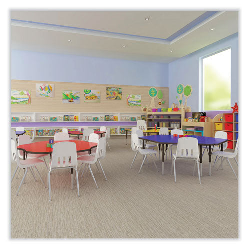 Correll Adjustable Activity Table with Med Oak Top and Black Legs