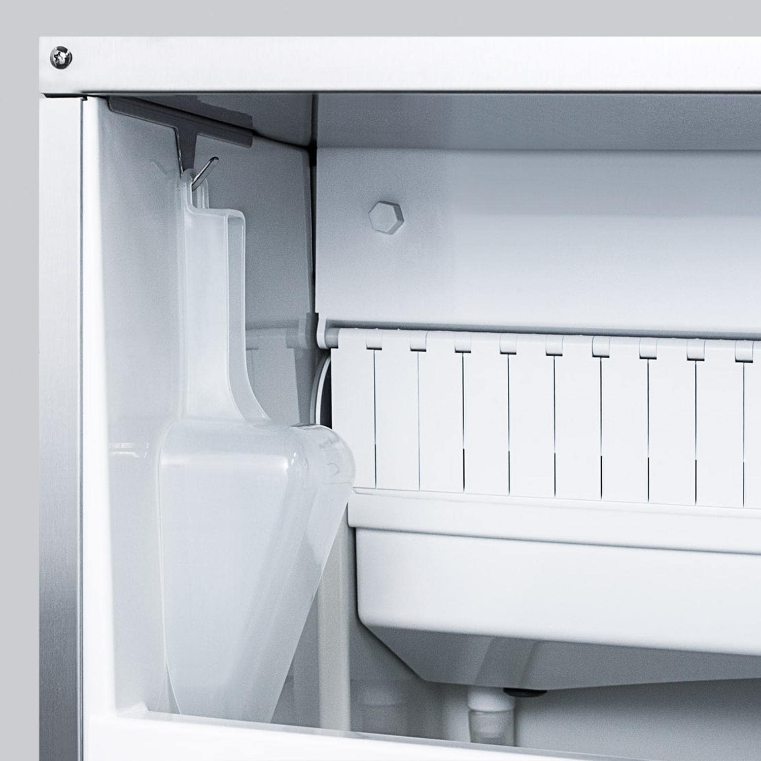 Summit Commercial 62 Lb. 15-Inch Outdoor Rated Clear Ice Maker With Gravity Drain - Custom Panel Ready