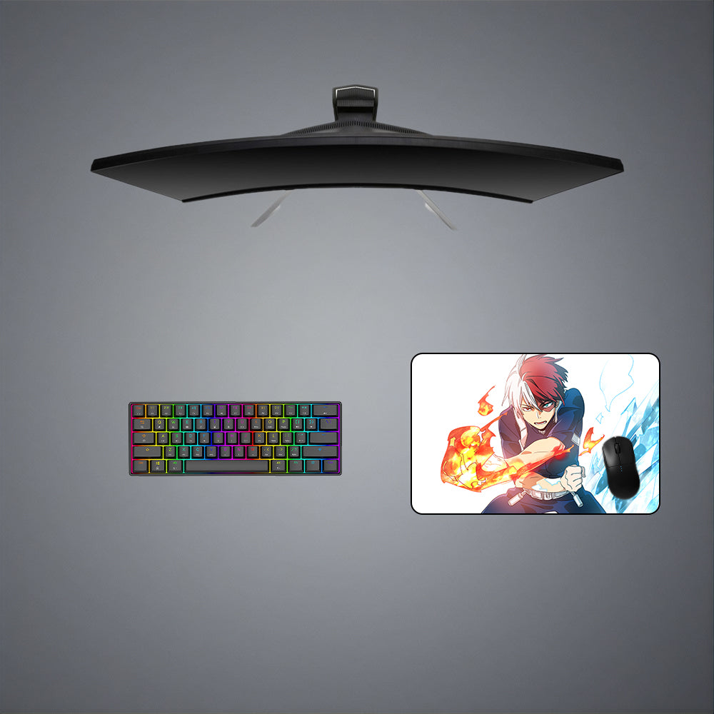 Todoroki Ice & Flame Design Gaming Mouse Pad - M-XXL Size for Enhanced Accuracy