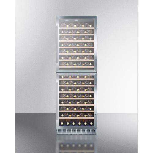 Summit Dual Zone Wine Cellar - SWC1875BCSS for 118 Bottles