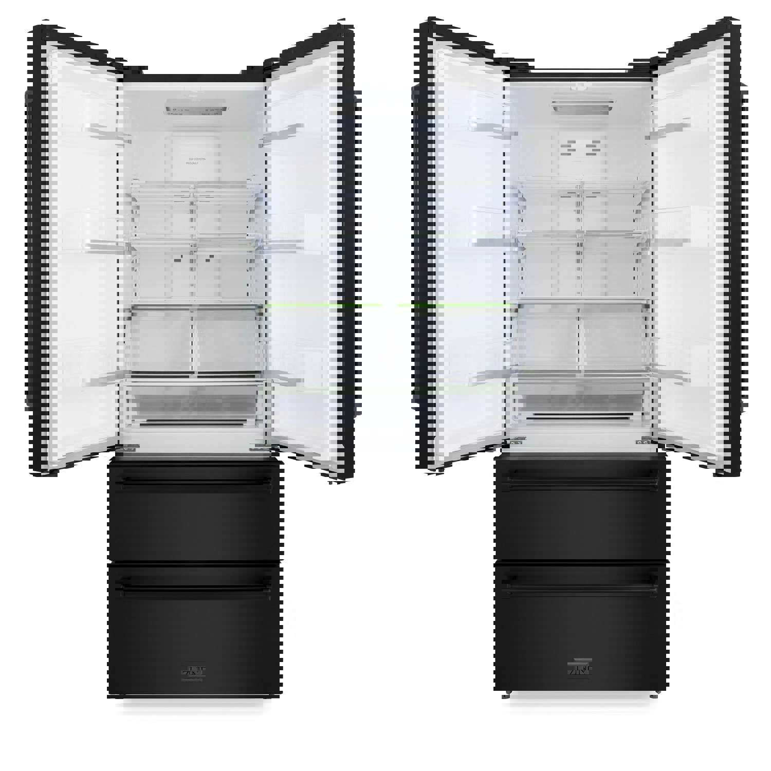 ZLINE 36 in. 22.5 cu. ft Built-in French Door Refrigerator with Ice Maker in Fingerprint Resistant Black Stainless Steel