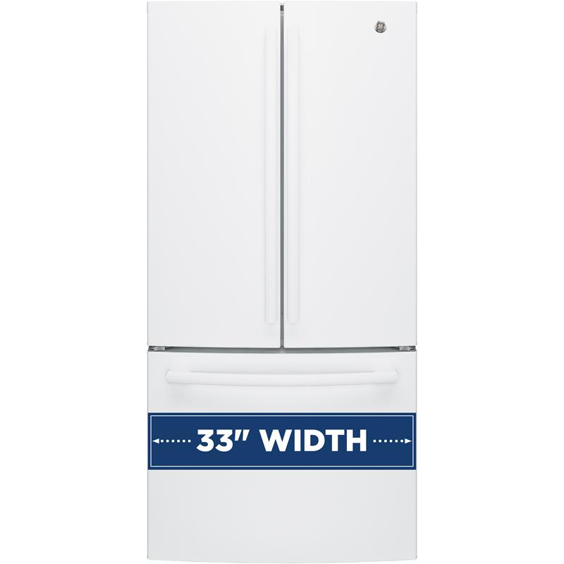 GE 33-inch, 24.8 cu. ft. French 3-Door Refrigerator with Ice and Water Dispenser
