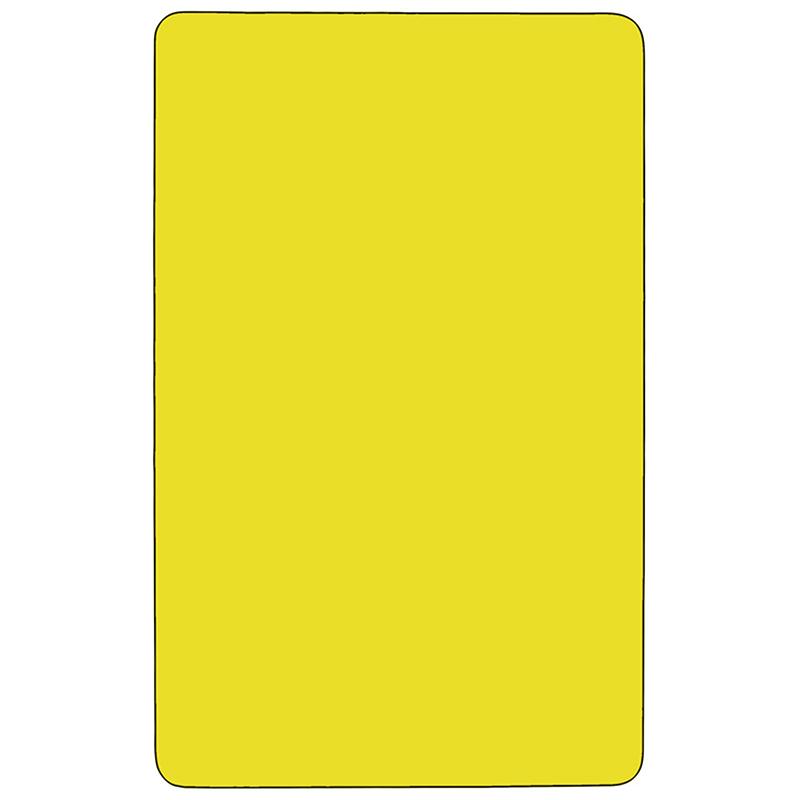 Flash Furniture 36W x 72L Rectangular Yellow HP Laminate Activity Table with Adjustable Legs