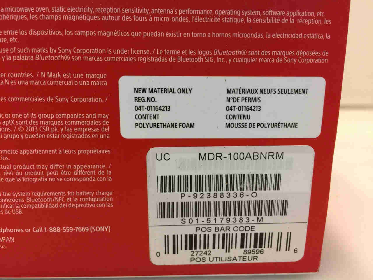 Sony MDR100ABN H.ear on Wireless Noise Cancelling Headphone - Red NOB