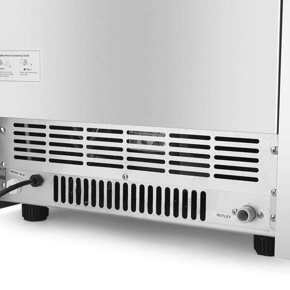 Yescom Stainless Steel Ice Maker 200lbs/24h with Self-sterilizing Nano Blue Light