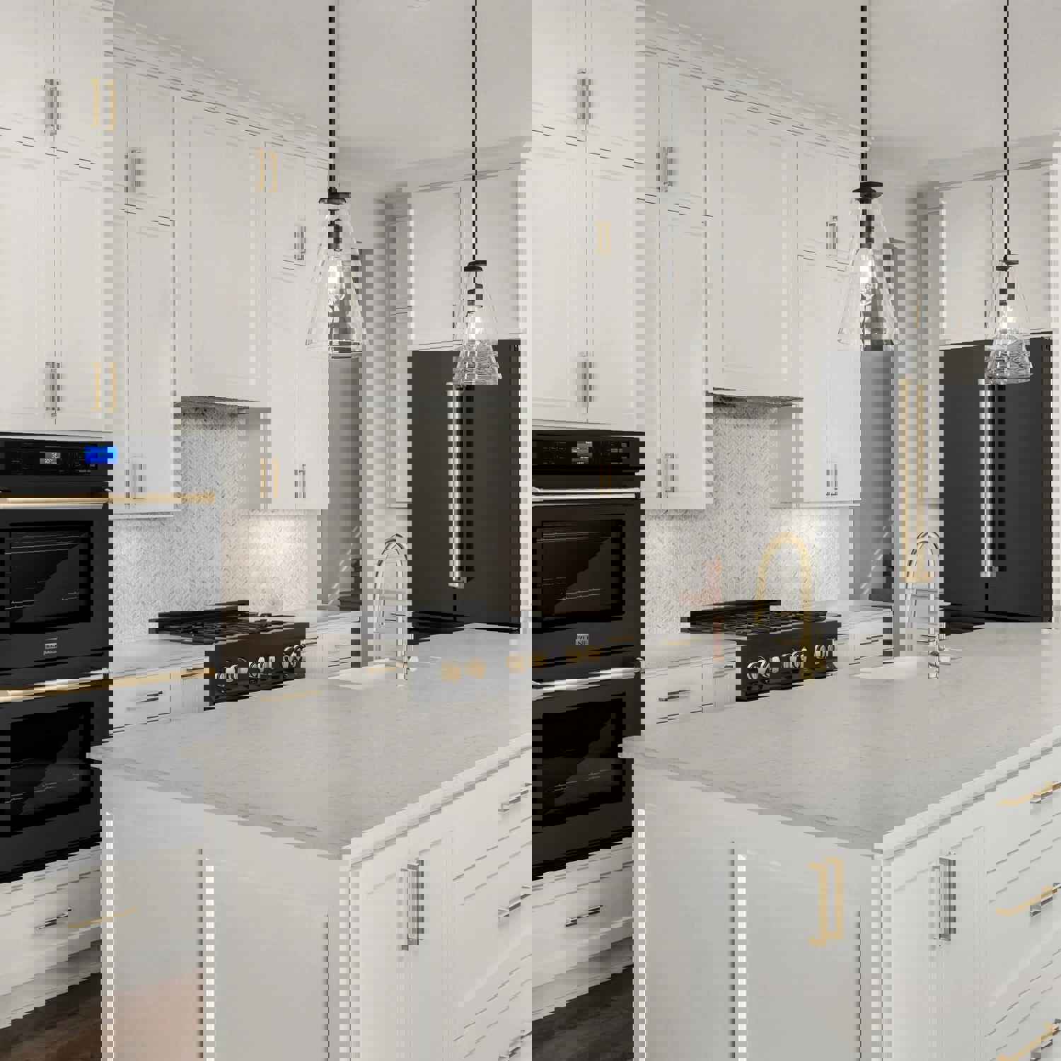 ZLINE 36 Autograph Edition 22.5 cu. ft Freestanding French Door Refrigerator with Ice Maker in Fingerprint Resistant Black Stainless Steel