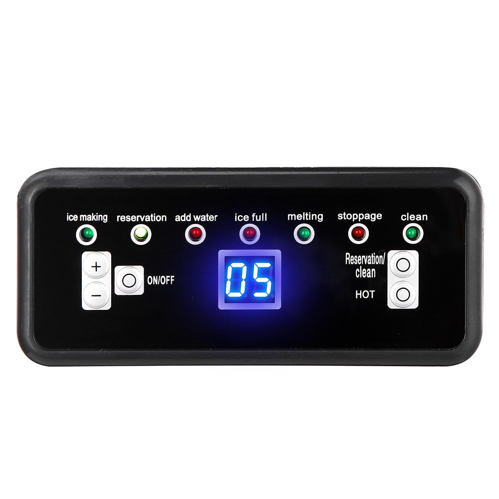 Yescom Stainless Steel Ice Maker 200lbs/24h with Self-sterilizing Nano Blue Light