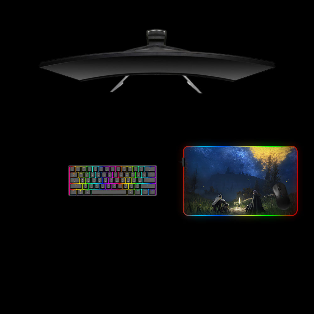 Elden Ring Night Design RGB Gaming Mouse Pad with LED Strip