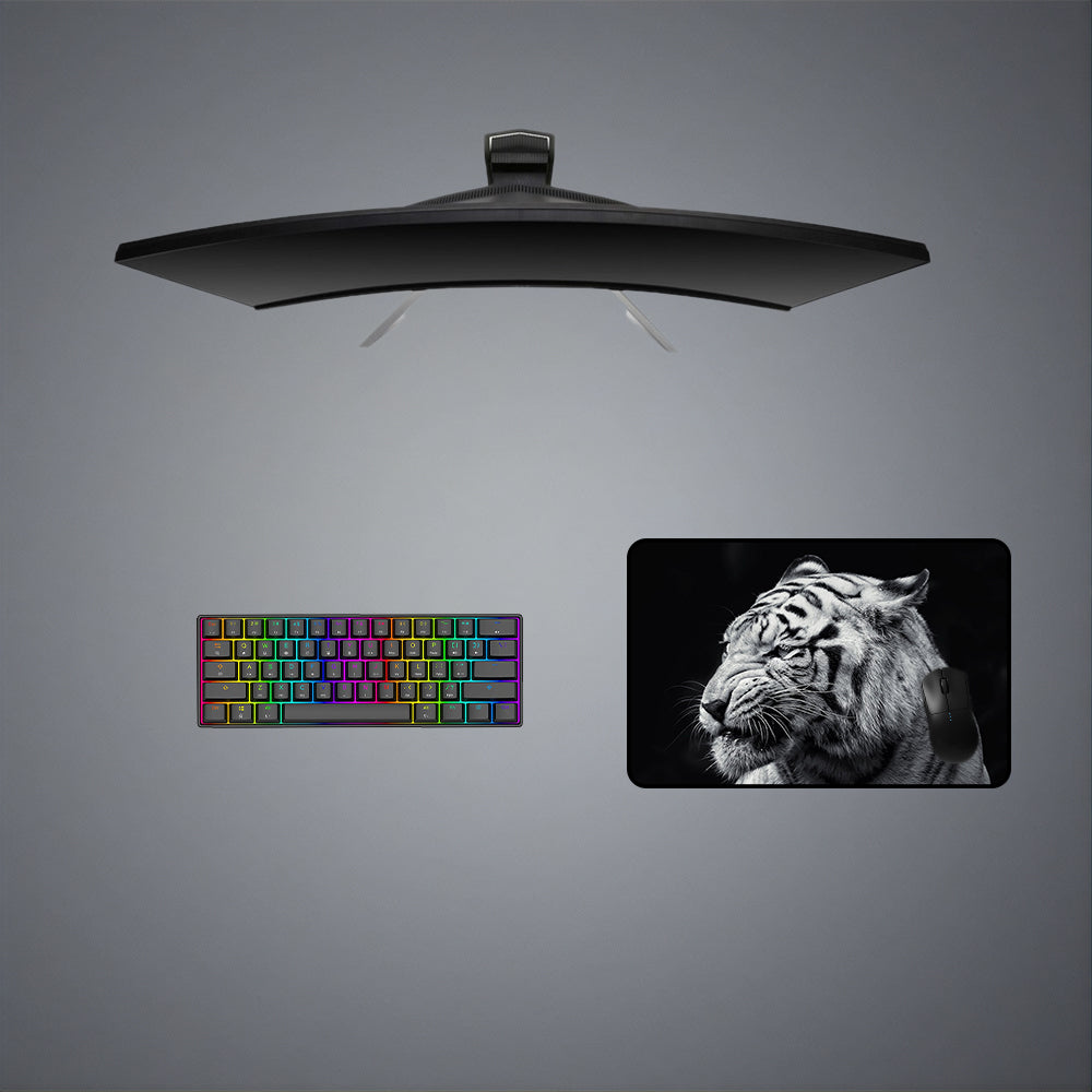 Black & White Tiger Design Gaming Mouse Pad - Large Size for Enhanced Accuracy
