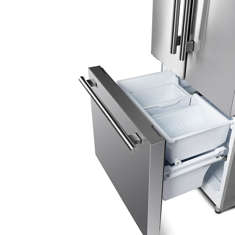 Forno 30-Inch French Door Refrigerator with Ice Maker in Stainless Steel