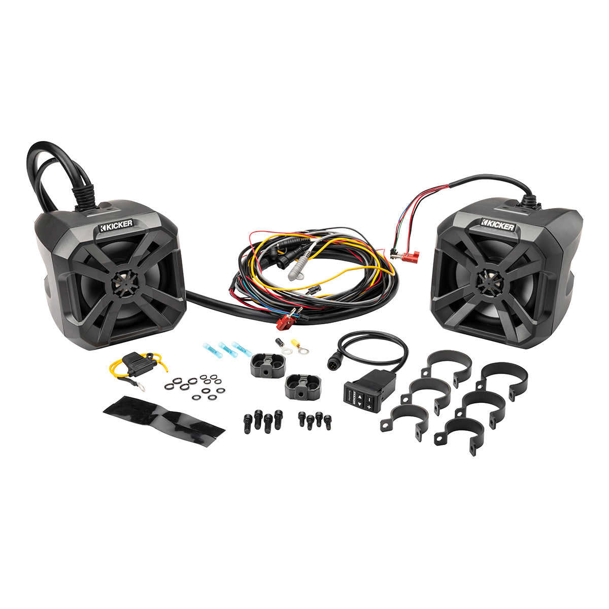 Kicker 48BTCAN65 PowerCan 6.5 Waterproof Bluetooth Speakers with LED Lighting & Wired Remote - Pair