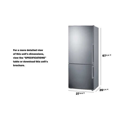 Summit Energy-Efficient Counter Depth Bottom Freezer Refrigerator