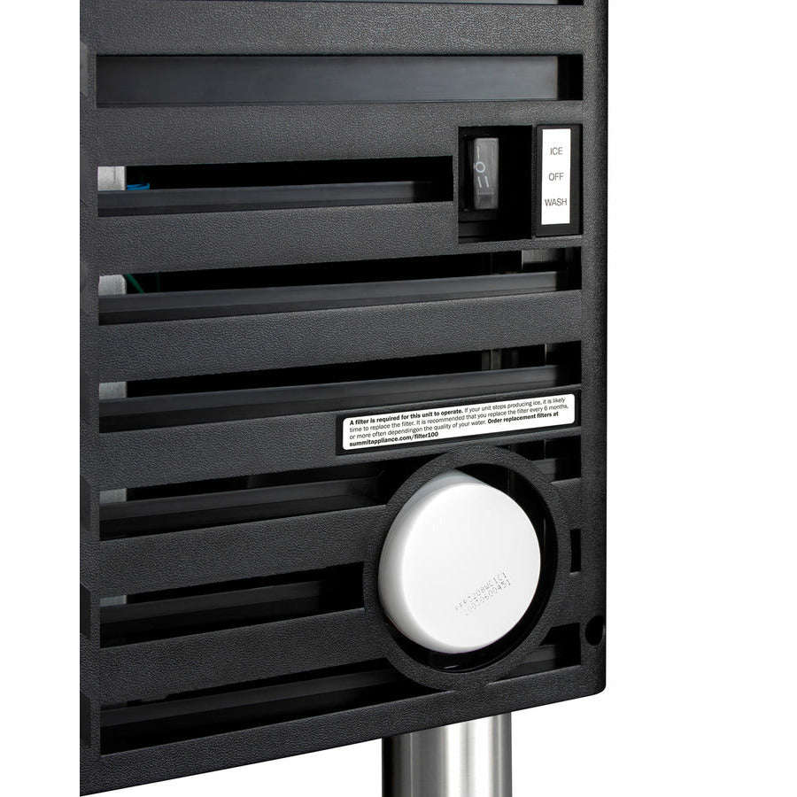 Summit 21 Wide 27 Lbs. Built-In Commercial Ice Maker with 100 Lbs. Daily Ice Production and Water Purification Filter