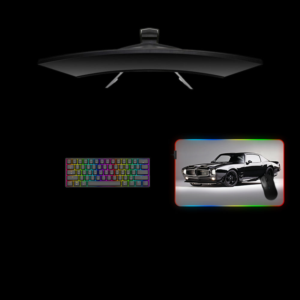 Black Firebird Design RGB Gaming Mouse Pad with LED Strip - M-XXL Size