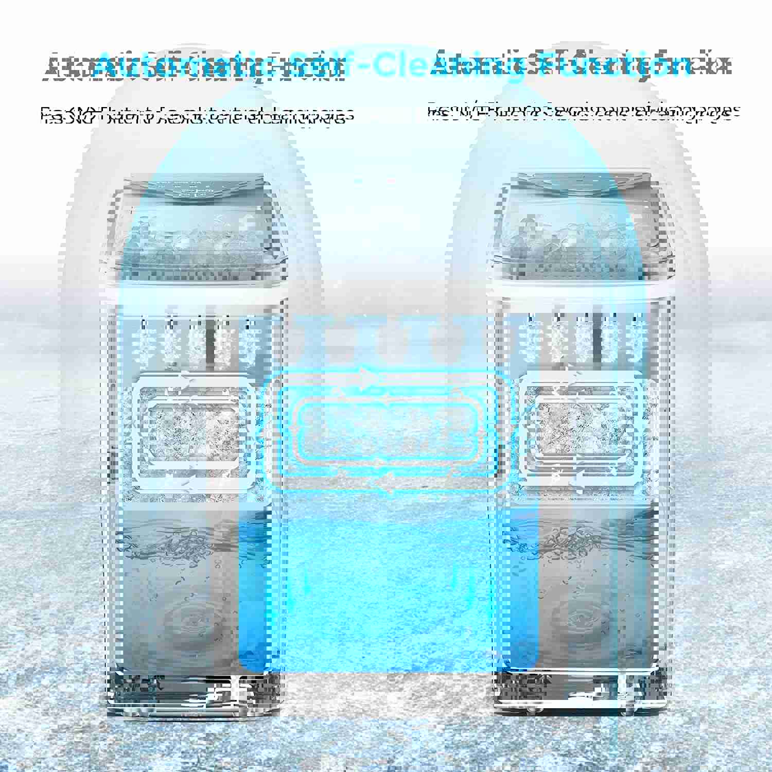 Portable Electric Ice Cube Maker Machine with Self-Cleaning Function, 9 Ice Cubes in 6 Mins, 26Lbs/24Hrs, Includes Ice Bags and Scoop (White)