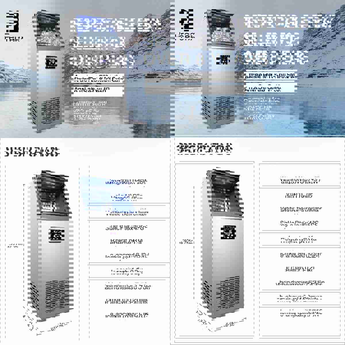 CO-Z Freestanding Commercial Ice Maker Machine, 160 Pounds Ice in 24H