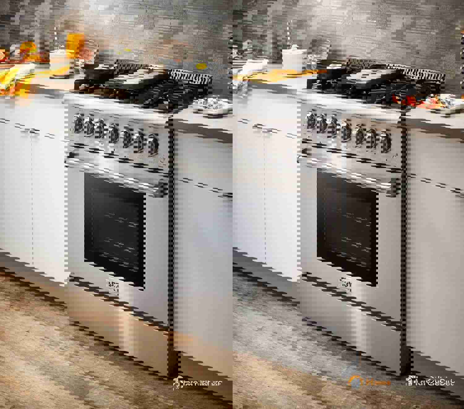 Thor Kitchen 4-Piece Pro Appliance Package - 36-Inch Dual Fuel Range, French Door Refrigerator, Under Cabinet Hood, and Dishwasher in Stainless Steel