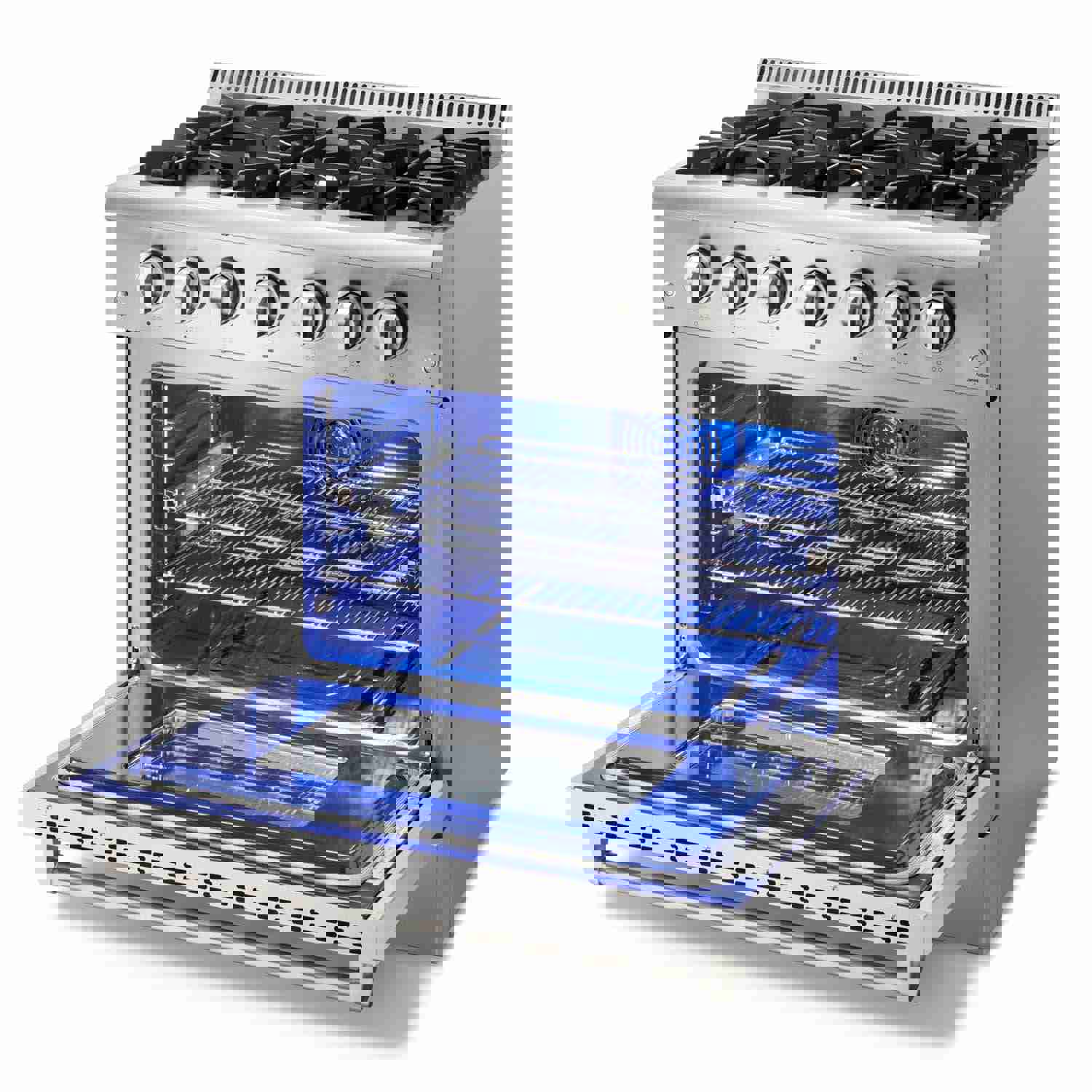 Thor Kitchen 4-Piece Pro Appliance Package - 36-Inch Dual Fuel Range, French Door Refrigerator, Under Cabinet Hood, and Dishwasher in Stainless Steel