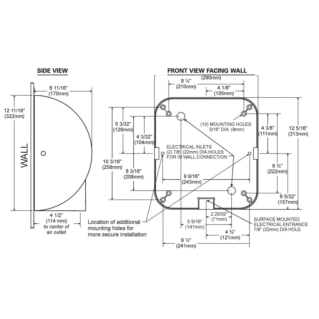Xlerator XL-GR-ECO High Speed Energy Efficient Hand Dryer
