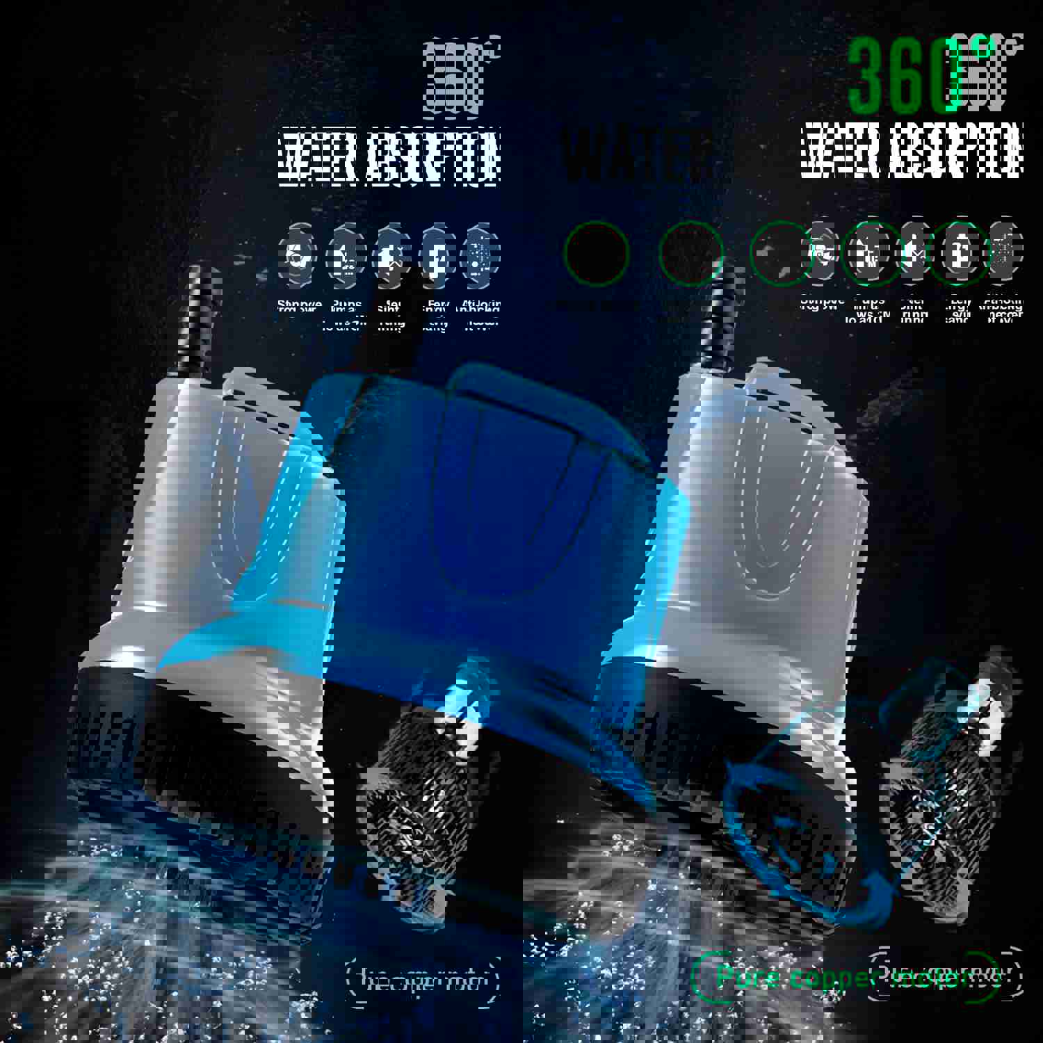 1452 GPH Submersible Water Pump - 125W Energy Efficient, Low-Suction