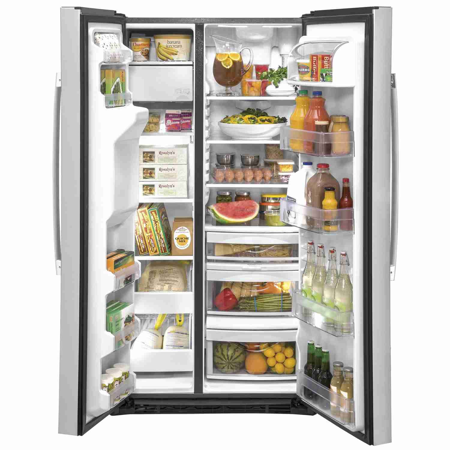 GE 36-inch Counter-Depth Side-by-Side Refrigerator with Water and Ice Dispenser