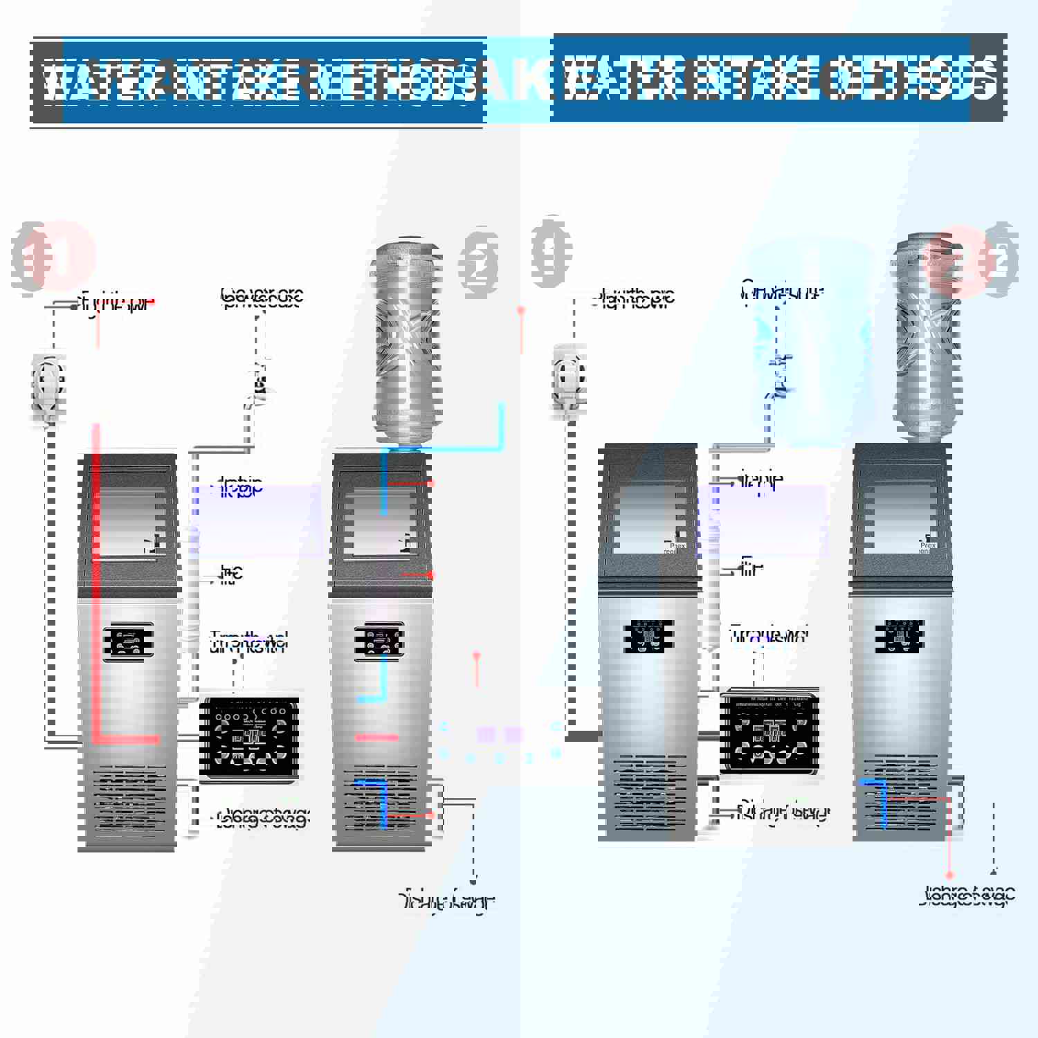 CO-Z Freestanding Commercial Ice Maker Machine, 160 Pounds Ice in 24H
