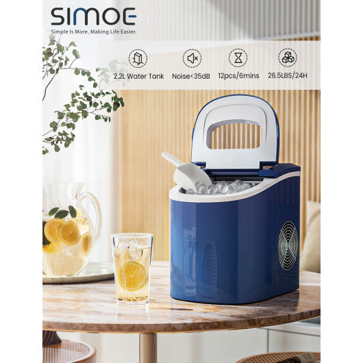 Mini Portable Compact Electric Ice Maker Machine - Navy