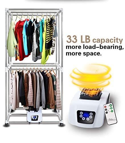 Manatee Portable Clothes Dryer - 1200W, 33 LB Capacity, Energy Saving with Anion Sterilization