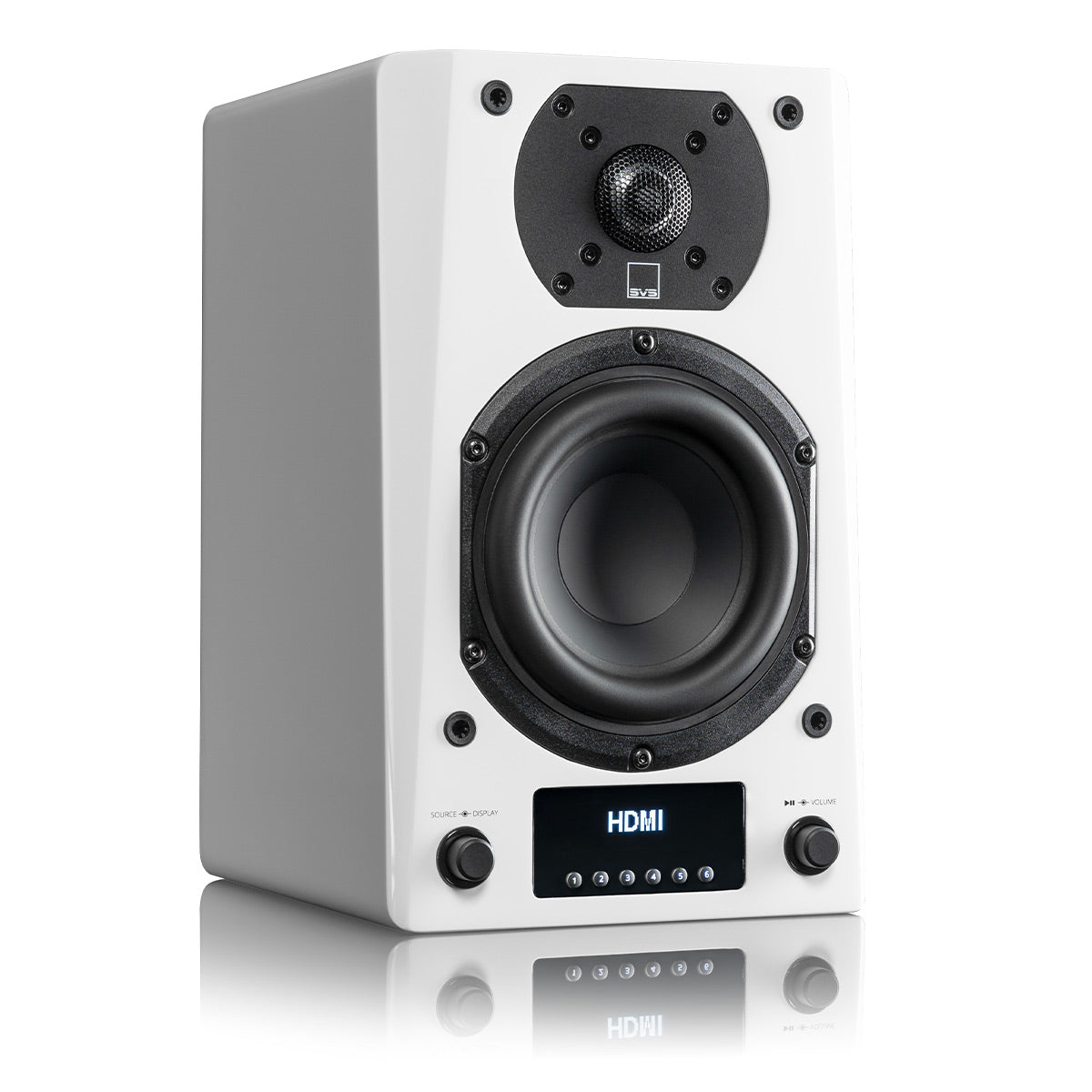 SVS Prime Wireless Pro Powered Speaker System with Chromecast and Airplay 2 - Pair (Piano Gloss White)