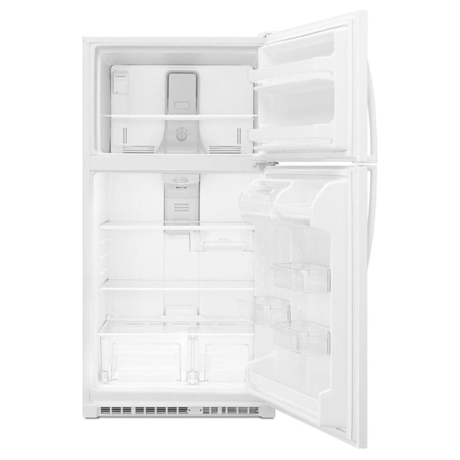 Whirlpool 20.5-cu ft Top-Freezer Refrigerator with Optional Ice Maker Kit - White