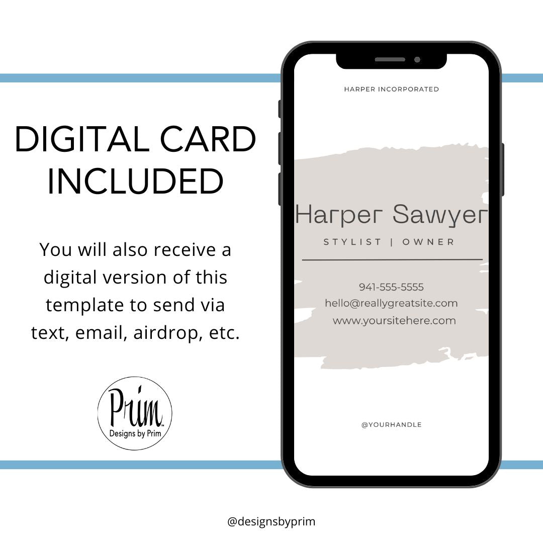 Editable Salon Owner Business Card Template for Hair Stylists