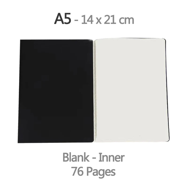 SRline Vintage Diary Notebook - A5 Kraft Paper Cover with Blank/Grid/Lined Pages