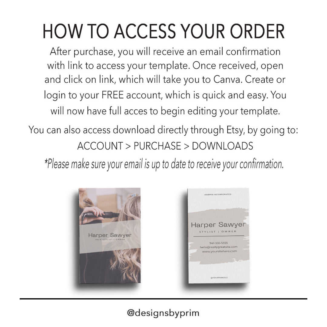 Editable Salon Owner Business Card Template for Hair Stylists