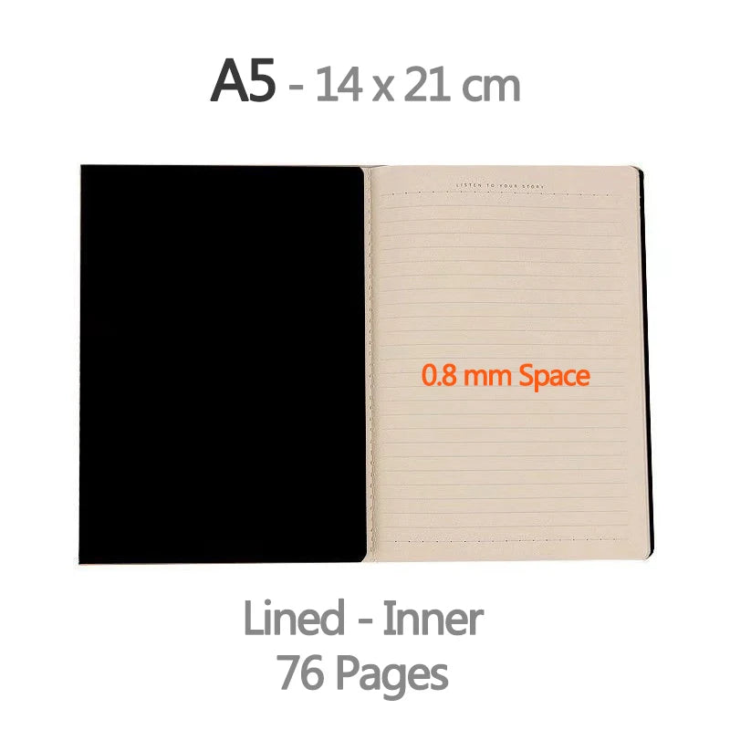 SRline Vintage Diary Notebook - A5 Kraft Paper Cover with Blank/Grid/Lined Pages