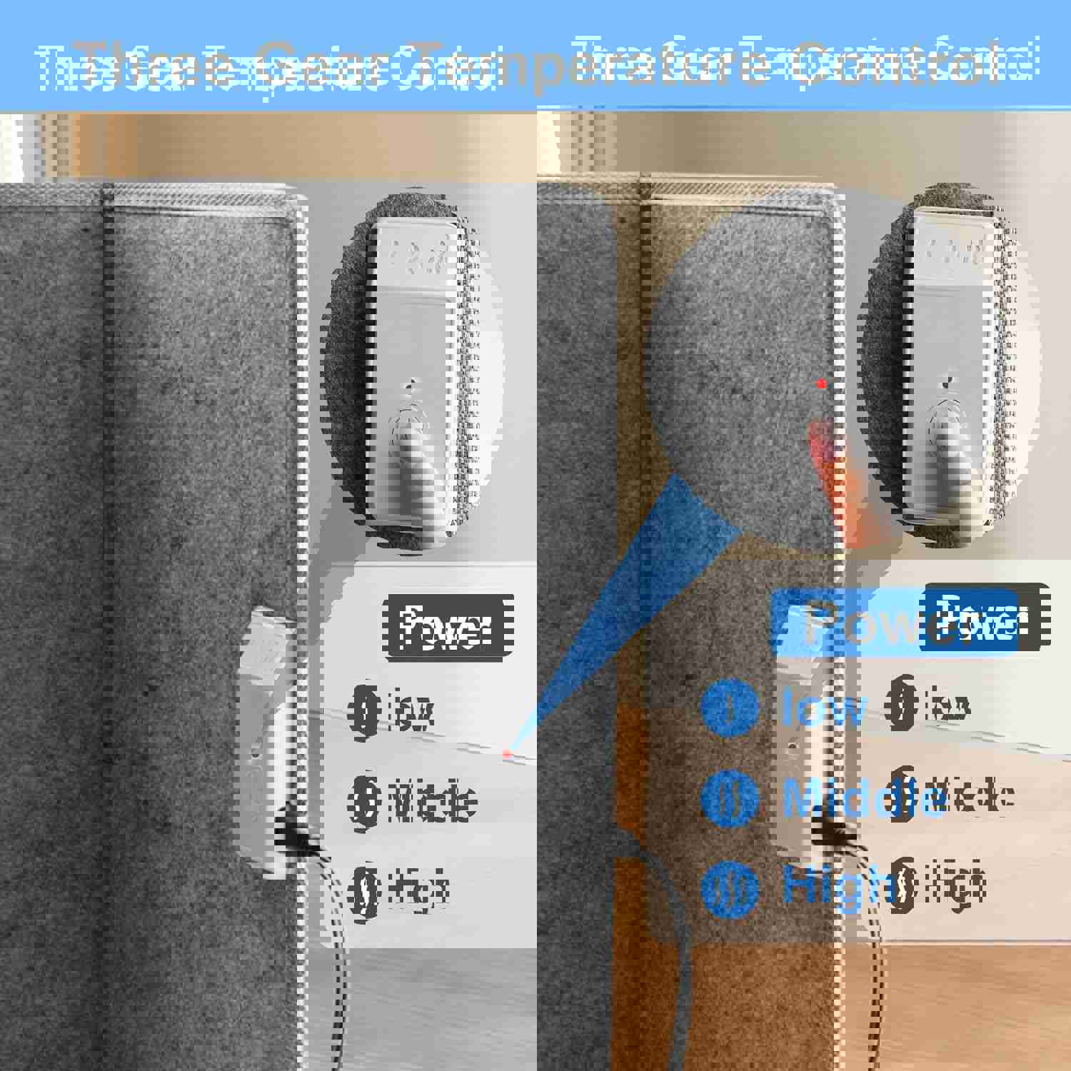 Hotodeal Electric Heated Foot Warmer Under Desk - Adjustable Temperature Space Heater for Indoor Use