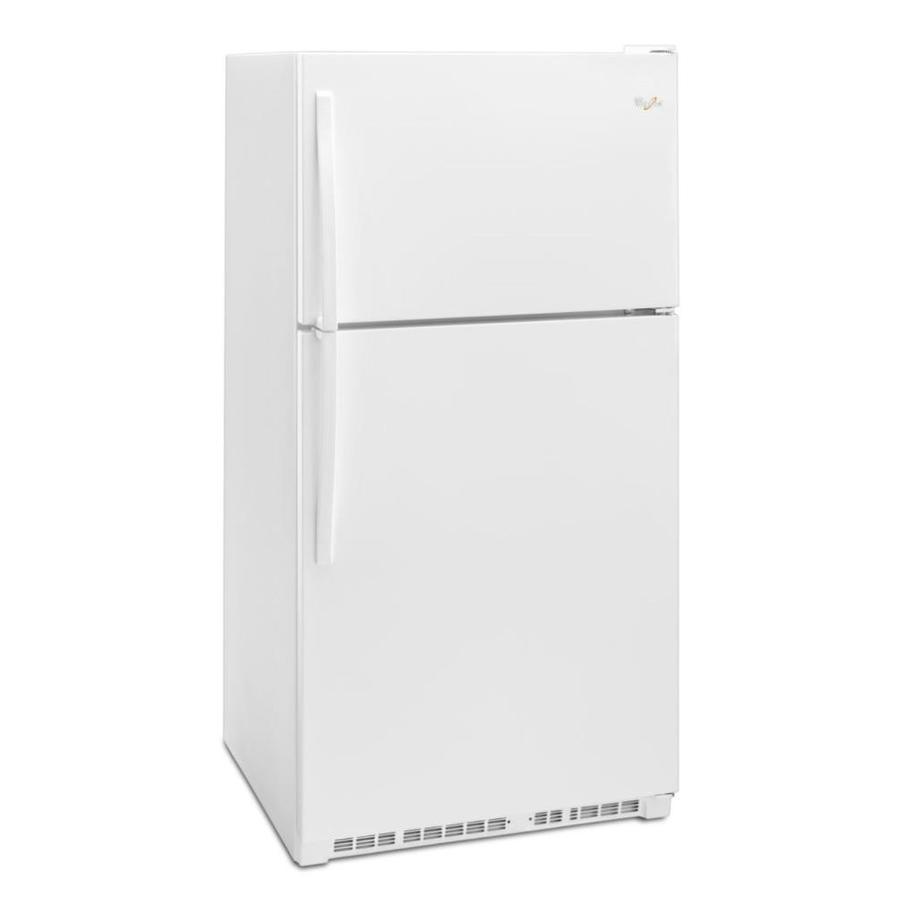 Whirlpool 20.5-cu ft Top-Freezer Refrigerator with Optional Ice Maker Kit - White