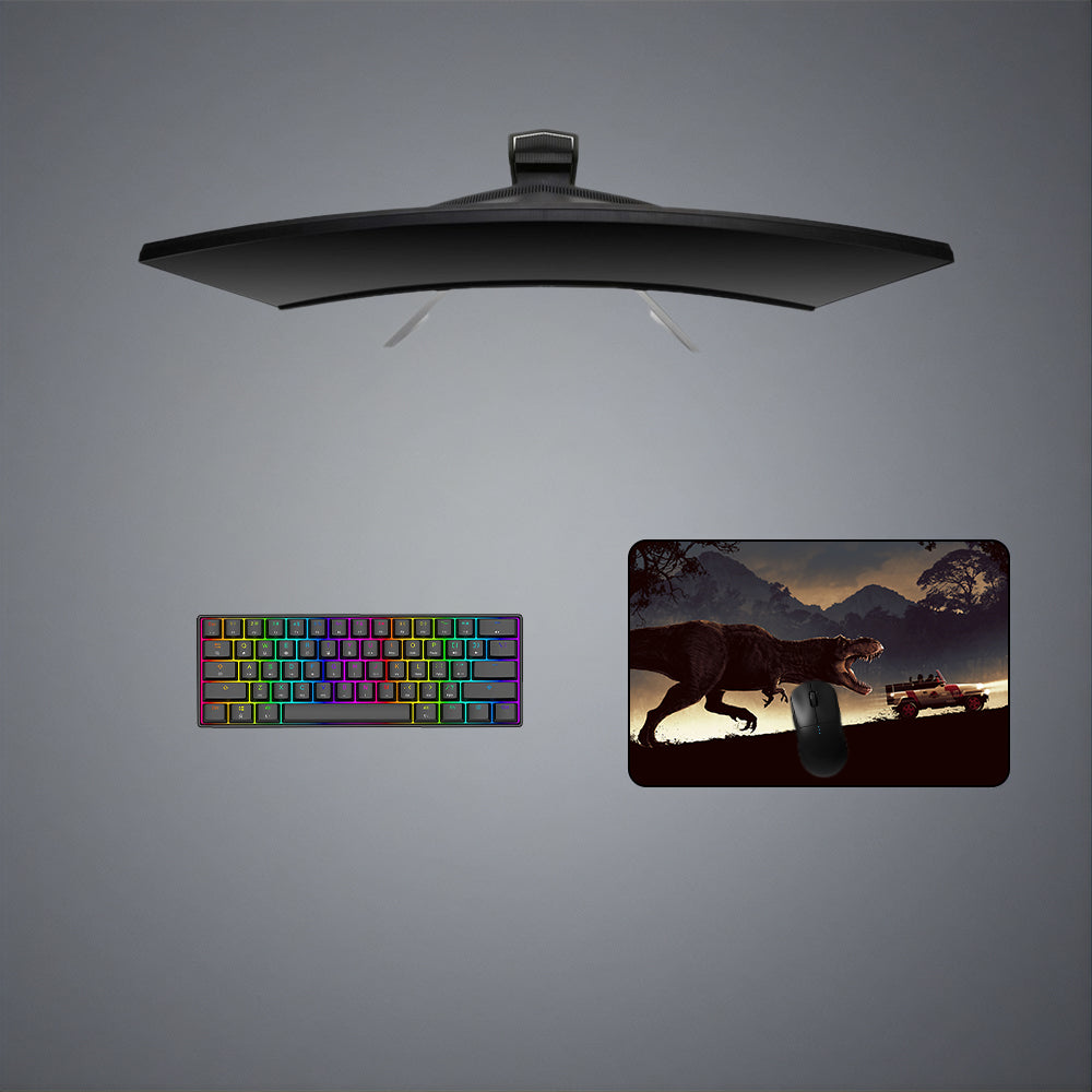 T-Rex Chase Design Gaming Mouse Pad - Large Size for Enhanced Gaming Accuracy