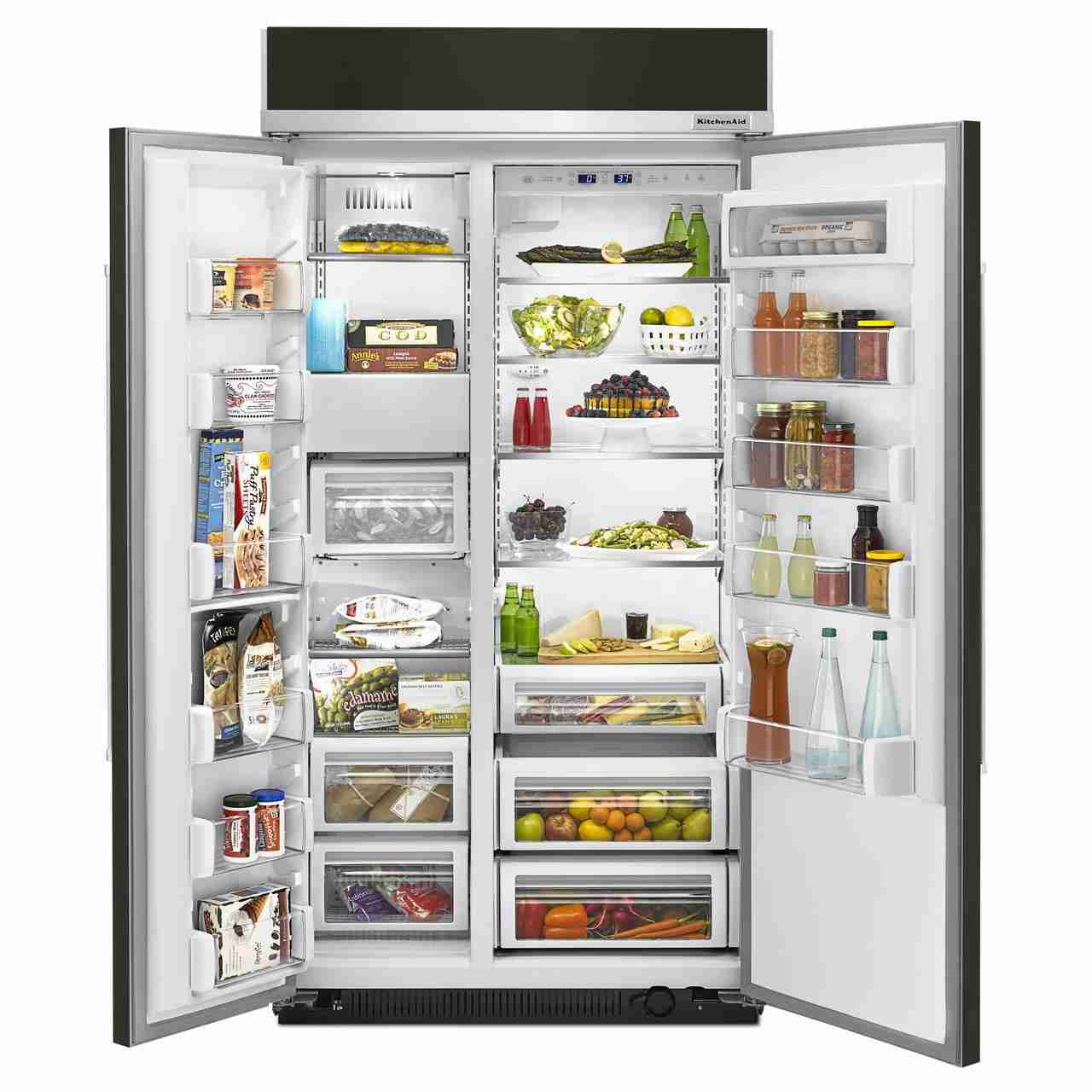 KitchenAid 25.5 cu.ft. Built-in Side-by-Side Refrigerator with Interior Ice Maker