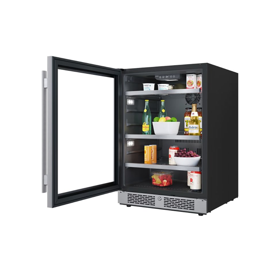 Avallon ABR242SGLH 24-Inch Wide 140-Can Energy Efficient Beverage Center in Stainless Steel